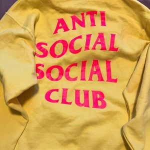 Anti Social Social Club yellow & pink hoodie